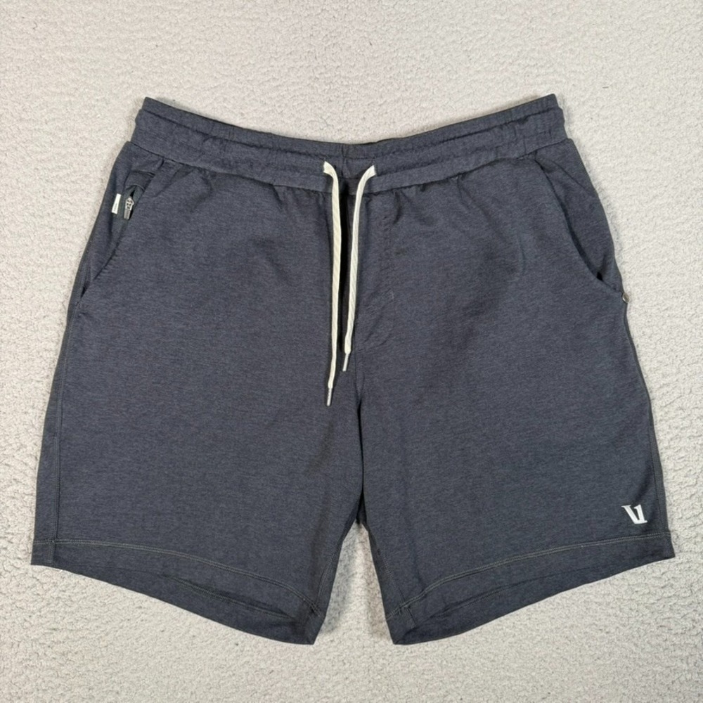 Vuori Ponto Performance Shorts Mens Medium Black Heather Elastic Waist Stretch